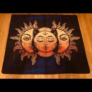 Sun and Moon Psychedelic Wall Tapestry